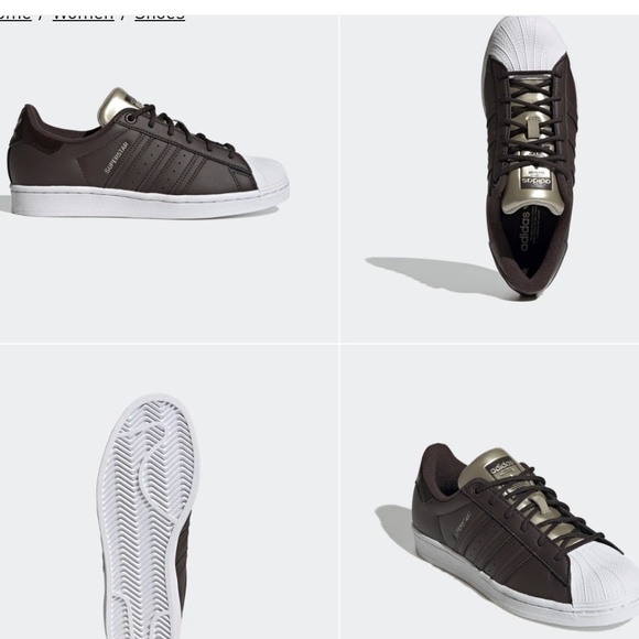 NWB NWT Adidas Superstars Originals GX4360 Brown Gold Size 42 White Shell Clam - Picture 12 of 15